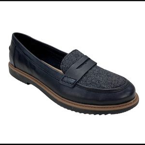 Clarks Raisie Eletta Black Tweed Penny Loafers 9
